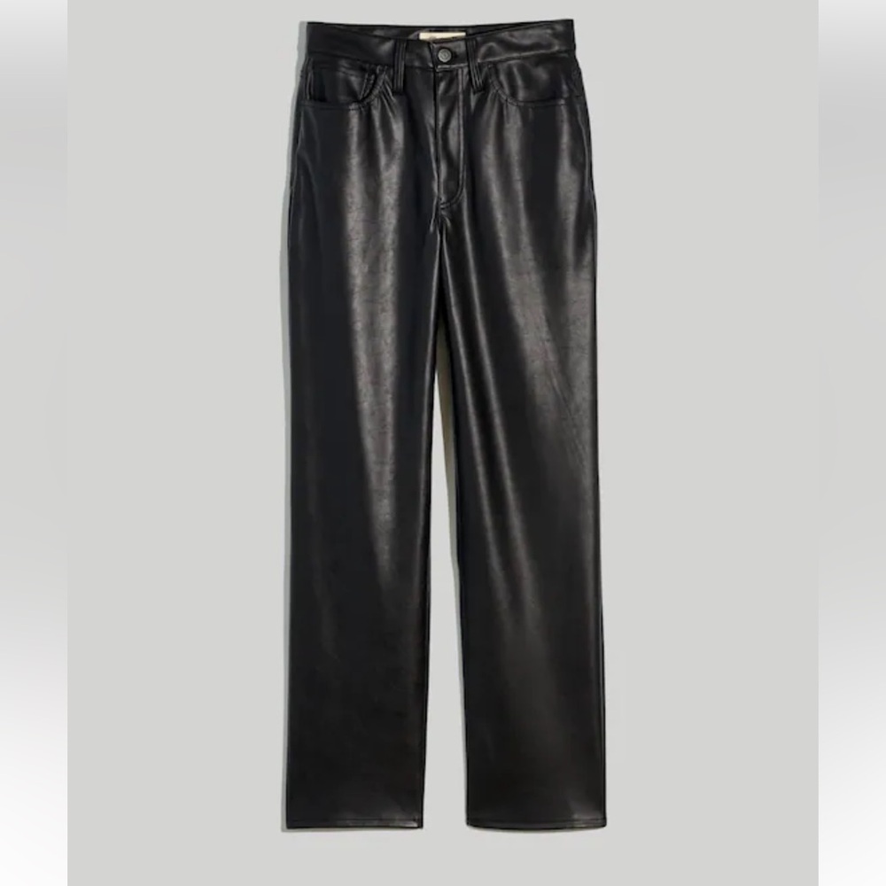 Madewell The Perfect Vintage Straight Jean: Faux Leather Edition